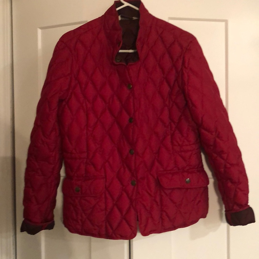 Eddie Bauer size L tall red quilted coat
